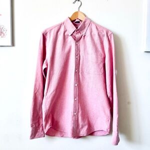 J. Crew Slim Oxford Men’s Casual Pink Button-Down Shirt 100%Cotton Size Medium